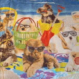 Dog Beach Towel sunglasses kid girl teen toy rainbow swim swimsuit puppy tie-dye